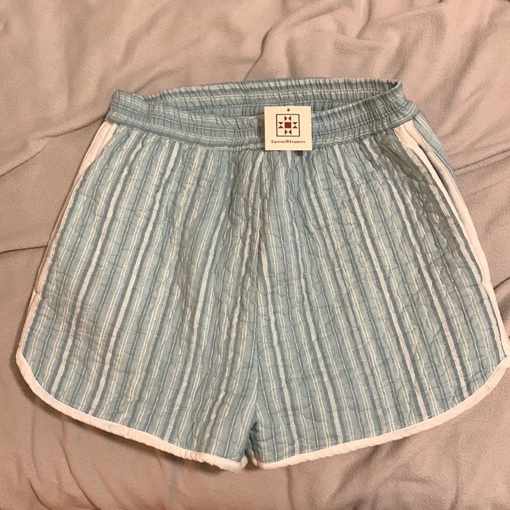 NWT Farewell Frances teal Quilt Shorts